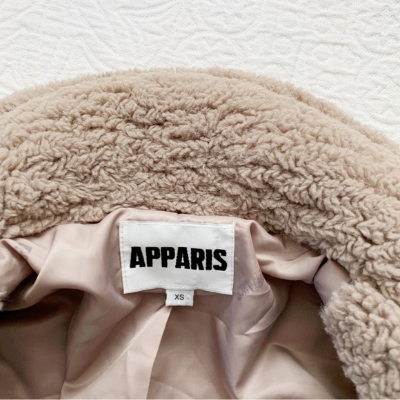 Apparis Faux Fur Teddy Double Breasted Coat Jacket - Picture 9 of 9